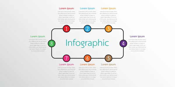 Modelos Infográficos Vetoriais Usados Para Relatórios Detalhados Todos Tópicos — Vetor de Stock