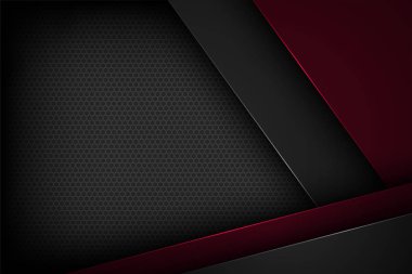 Üst üste binen özelliklere sahip siyah soyut vektör arkaplanı.