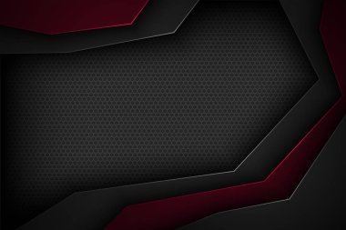 Üst üste binen özelliklere sahip siyah soyut vektör arkaplanı.