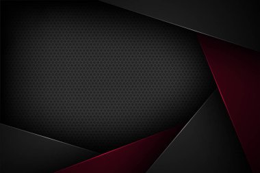 Üst üste binen özelliklere sahip siyah soyut vektör arkaplanı.