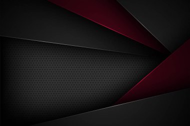 Üst üste binen özelliklere sahip siyah soyut vektör arkaplanı.