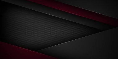 Üst üste binen özelliklere sahip siyah soyut vektör arkaplanı.