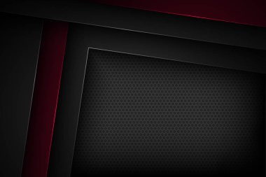 Üst üste binen özelliklere sahip siyah soyut vektör arkaplanı.