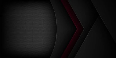 Üst üste binen özelliklere sahip siyah soyut vektör arkaplanı.