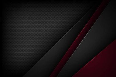 Üst üste binen özelliklere sahip siyah soyut vektör arkaplanı.