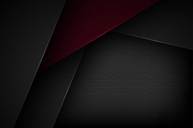 Üst üste binen özelliklere sahip siyah soyut vektör arkaplanı.