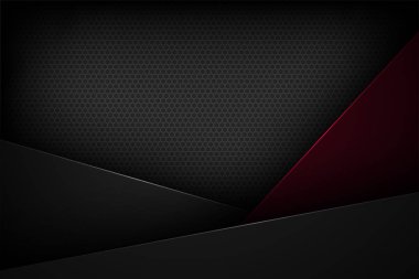 Üst üste binen özelliklere sahip siyah soyut vektör arkaplanı.