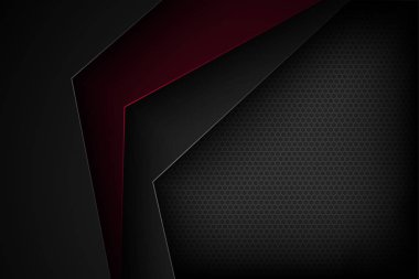 Üst üste binen özelliklere sahip siyah soyut vektör arkaplanı.