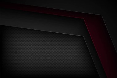 Üst üste binen özelliklere sahip siyah soyut vektör arkaplanı.