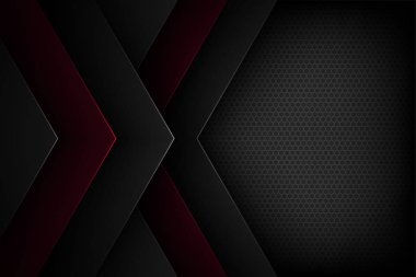 Üst üste binen özelliklere sahip siyah soyut vektör arkaplanı.