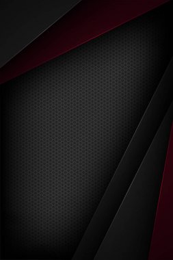 Üst üste binen özelliklere sahip siyah soyut vektör arkaplanı.