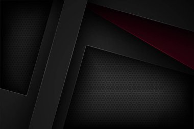 Üst üste binen özelliklere sahip siyah soyut vektör arkaplanı.