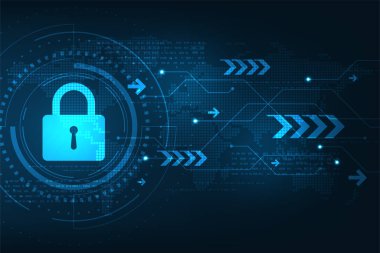 Vektör arkaplan güvenli dijital güvenlik sistemi.