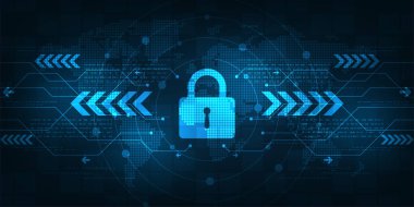 Vektör arkaplan güvenli dijital güvenlik sistemi.