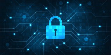 Vektör arkaplan güvenli dijital güvenlik sistemi.