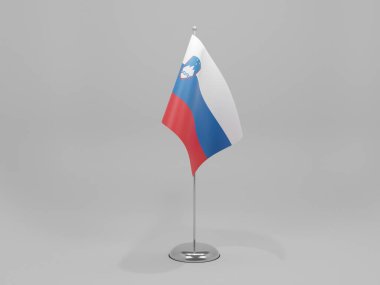 Slovenya Ulusal Bayrağı, Beyaz Arkaplan - 3D Hazırlama