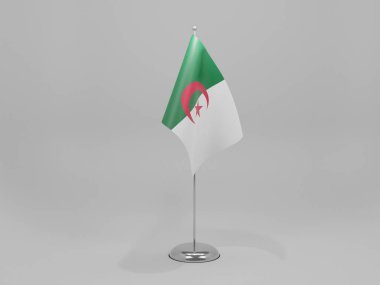 Cezayir Ulusal Bayrağı, Beyaz Arkaplan - 3D Render