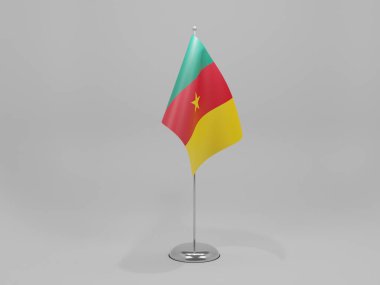 Kamerun Ulusal Bayrağı, Beyaz Arkaplan - 3D Render