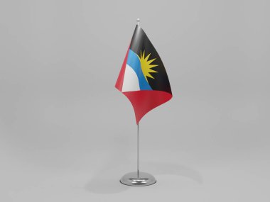Antigua ve Barbuda Ulusal Bayrağı, Beyaz Arkaplan - 3D Render