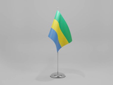 Gabon Ulusal Bayrağı, Beyaz Arkaplan - 3D Render