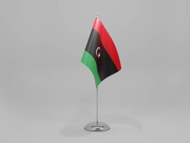 Libya Ulusal Bayrağı, Beyaz Arkaplan - 3D Hazırlama