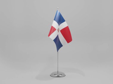 Dominik Cumhuriyeti Ulusal Bayrağı, Beyaz Arkaplan - 3D Render