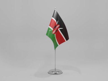 Kenya Ulusal Bayrağı, Beyaz Arkaplan - 3D Render
