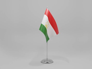 Tacikistan Ulusal Bayrağı, Beyaz Arkaplan - 3D Render