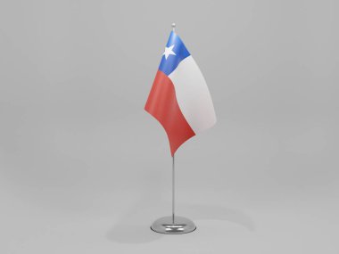 Şili Ulusal Bayrağı, Beyaz Arkaplan - 3D Render