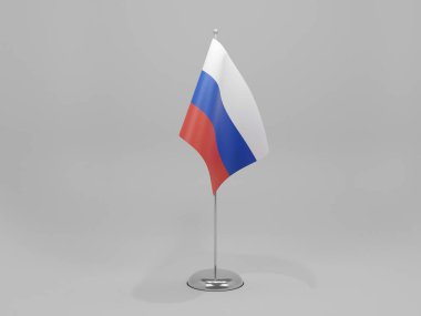 Rusya Ulusal Bayrağı, Beyaz Arkaplan - 3D Render
