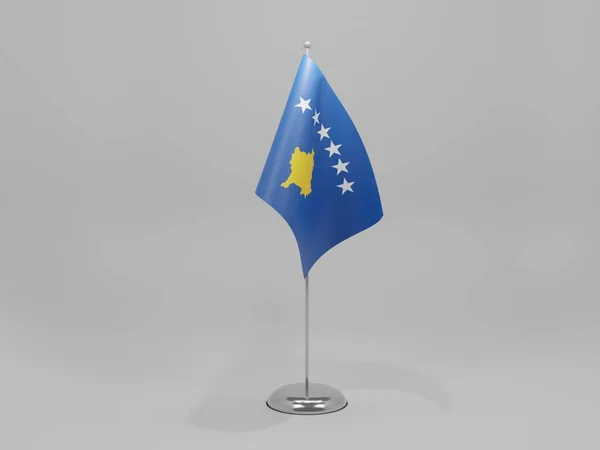 科索沃国旗 白色背景 3D渲染 — 图库照片