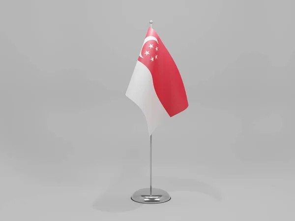 Bandeira Nacional Singapura Fundo Branco Render — Fotografia de Stock