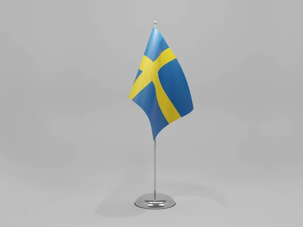 Flaga Narodowa Szwecji Białe Tło Render — Zdjęcie stockowe