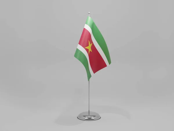 苏里南国旗 白色背景 3D渲染 — 图库照片