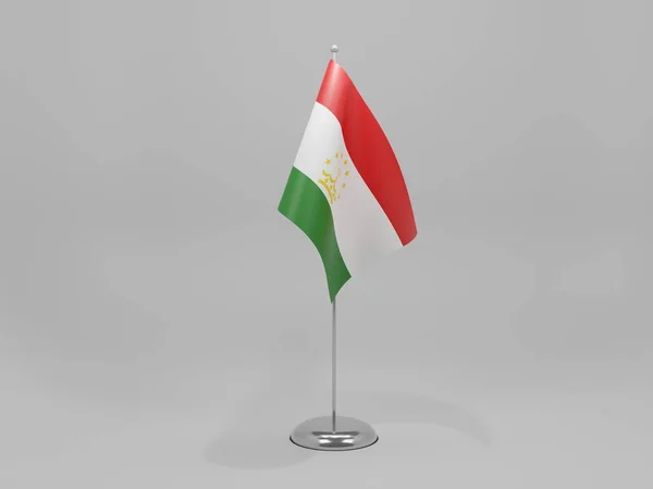 Tacikistan Ulusal Bayrağı, Beyaz Arkaplan - 3D Render