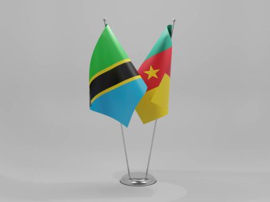 Kamera - Tanzanya İşbirliği Bayrakları, Beyaz Arkaplan - 3D Render