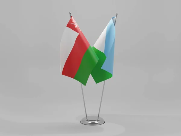 Cibuti Umman Şbirliği Bayrakları Beyaz Arkaplan Yapılandırma — Stok fotoğraf