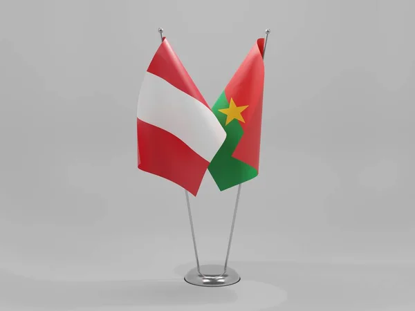 Burkina Faso Perui Együttműködési Zászlók Fehér Háttér Render — Stock Fotó