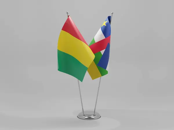 Banderas Cooperación Entre República Centroafricana Guinea Fondo Blanco Render —  Fotos de Stock