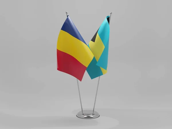 Bahamas Flaggen Der Zusammenarbeit Mit Dem Tschad Weißer Hintergrund Render — Stockfoto