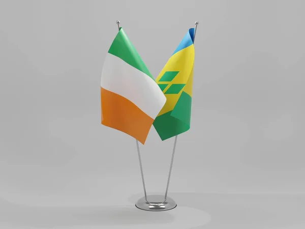 Saint Vincent Und Die Grenadinen Irland Flaggen Der Zusammenarbeit Weißer — Stockfoto
