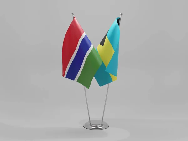 Bahamas Gambia Cooperation Flags White Background Render — 스톡 사진