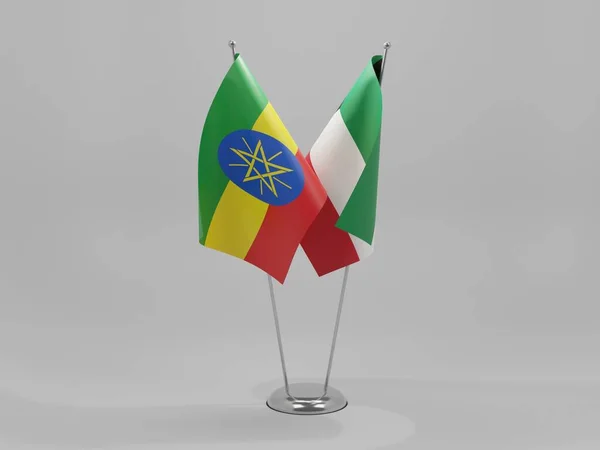 Kuwait Ethiopian Cooperation Flags White Background Render — 스톡 사진