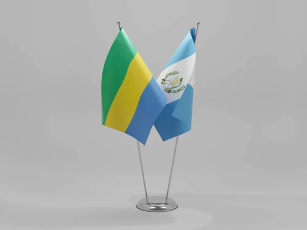 Guatemala Gabon Cooperation Flags White Background Render — Stock Photo, Image