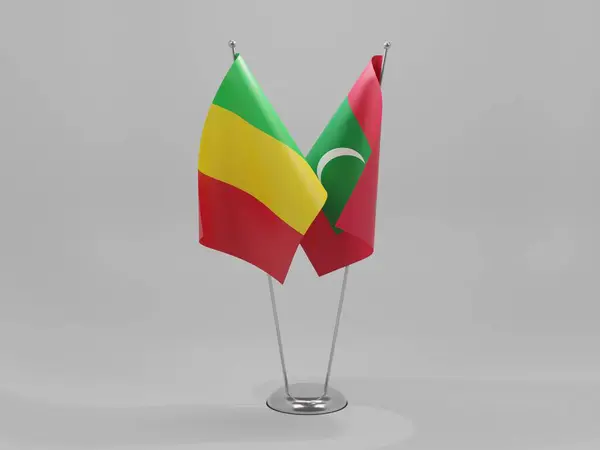 Μαλδίβες Σημαίες Συνεργασίας Του Μάλι Λευκό Φόντο Render — Φωτογραφία Αρχείου