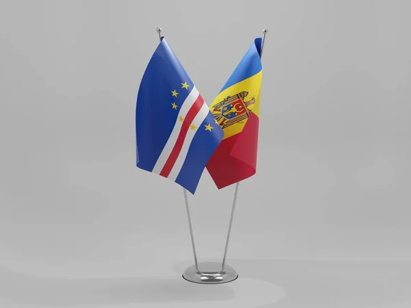 Moldavsko Kapverdy Vlajky Spolupráce Bílé Pozadí Render — Stock fotografie