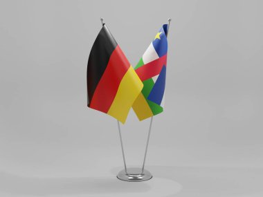 Orta Afrika Cumhuriyeti - Almanya İşbirliği Bayrakları, Beyaz Arkaplan - 3D Render