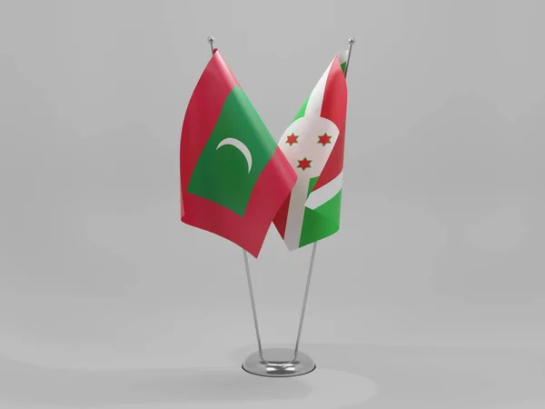 Burundi Maldives Cooperation Flags White Background Render — 스톡 사진