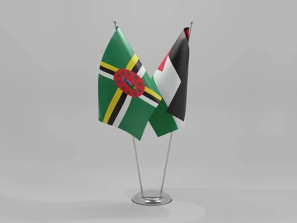 Palästina Dominica Flaggen Weißer Hintergrund Render — Stockfoto