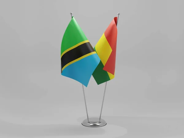 Banderas Cooperación Bolivia Tanzania Fondo Blanco Render —  Fotos de Stock